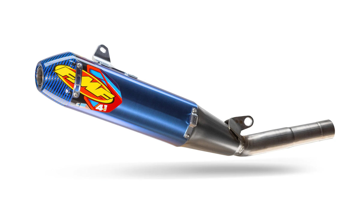 Factory 4.1 Rct Anod Ti S/O W/Blue C/F End Cap - 79-044486 - FMF Racing