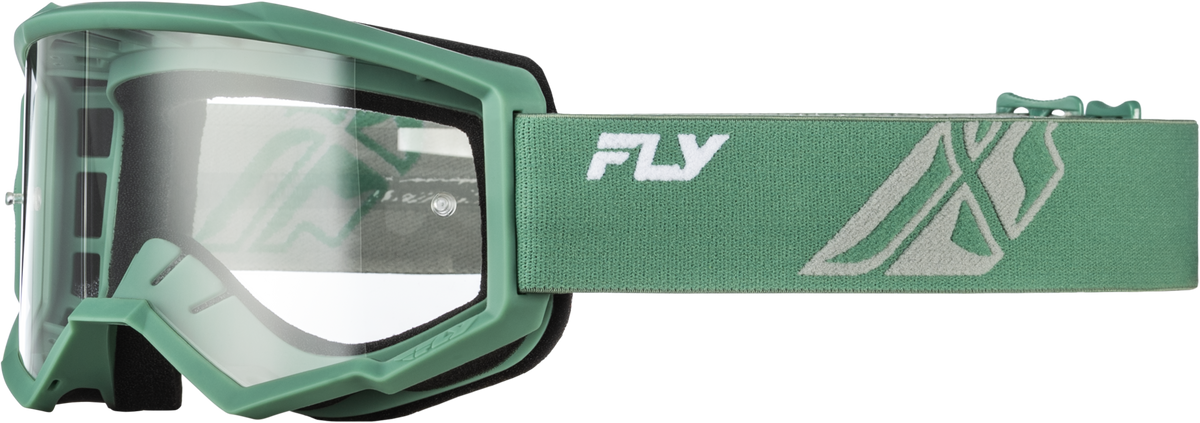 Focus Goggle Olive/Grey W/ Clear Lens - 37-51163 - Fly Racing