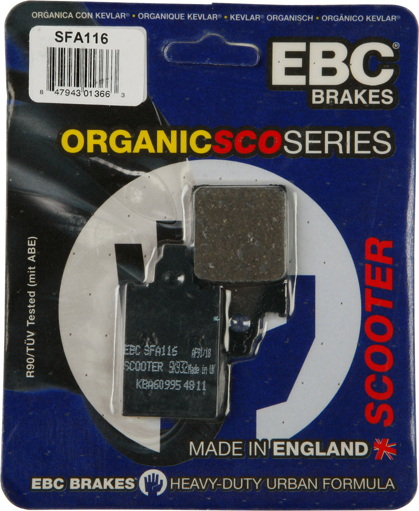 Brake Pads Sfa116 Organic - 153-116 - EBC Motorcycle Brakes