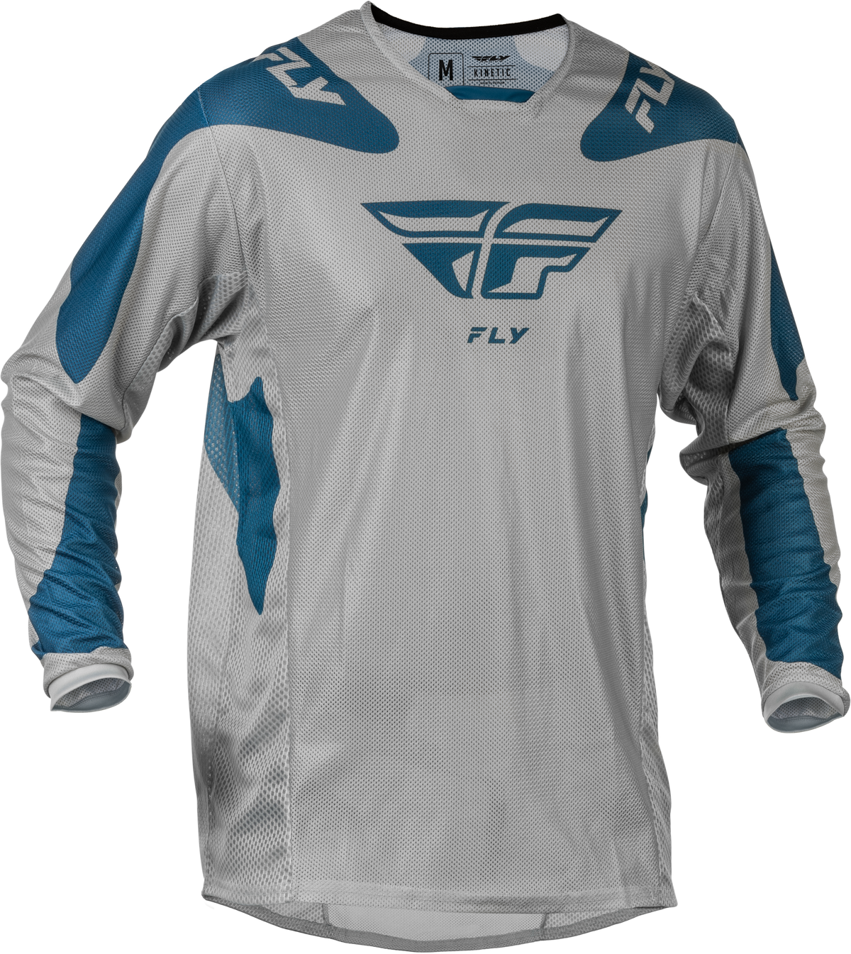 Kinetic Mesh Sym Jersey Grey/Blue Md - 379-312M - Fly Racing