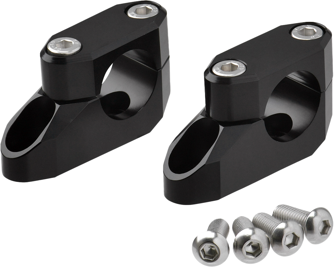 Offset Handlebar Riser Kit 20mm 26mm 22.2/28.6mm Black - 634-9744 - ZETA
