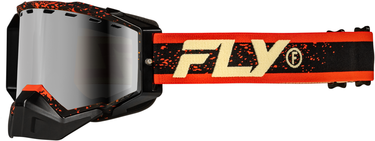 Zone Snow Goggle Blk/Red/Cream W/Red Mirror/Amber Lens - 37-50282 - Fly Racing