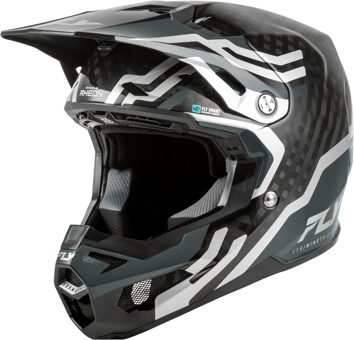 Formula S Carbon Byte Helmet Black Carbon/Grey/Silver 2x - 73-44502X - Fly Racing