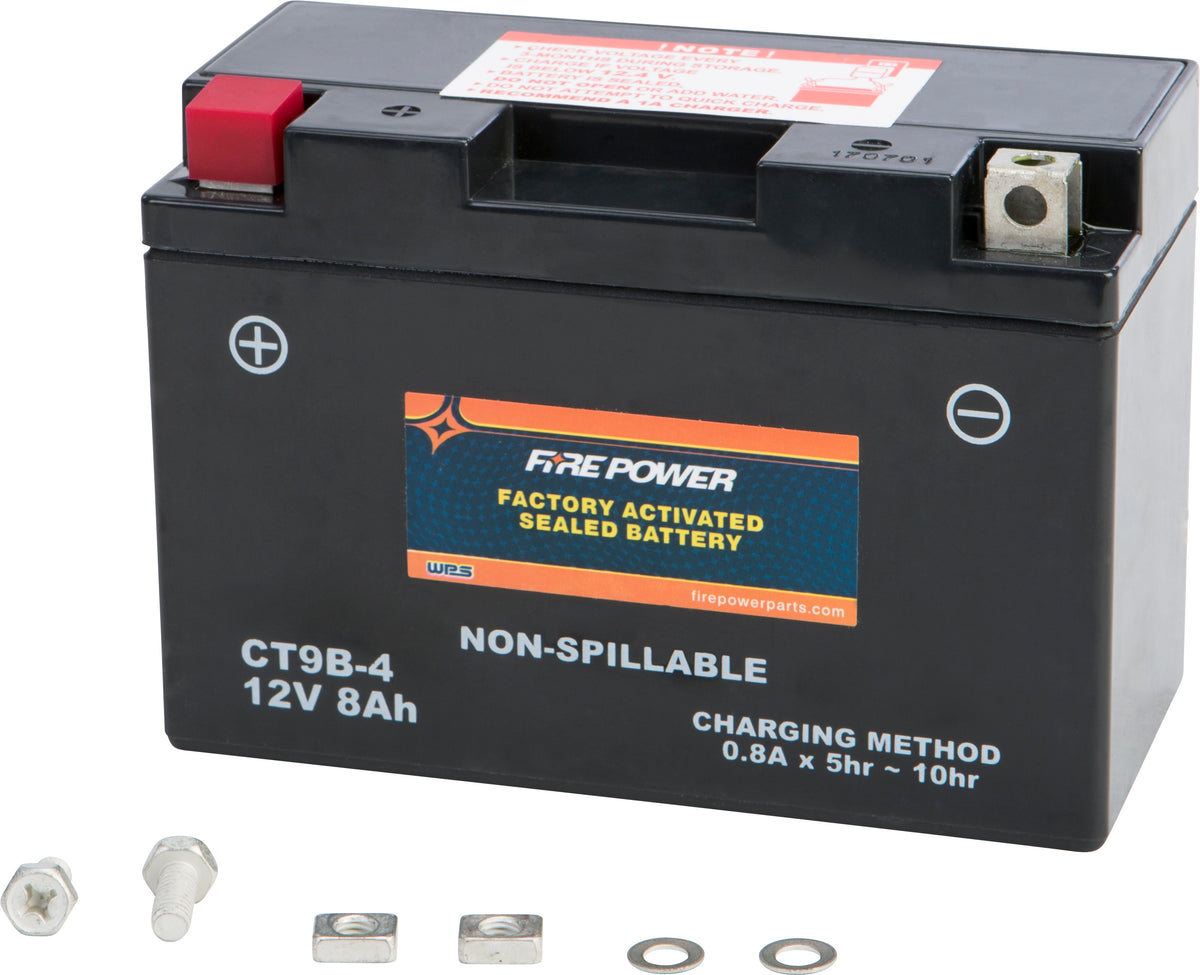 Battery Ct9b-4 Ct9b Sealed Factory Activated - 49-2130 - Fire Power