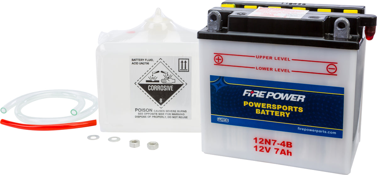 Battery W/Acid 12n7-4b 12v - 490-2096 - Fire Power