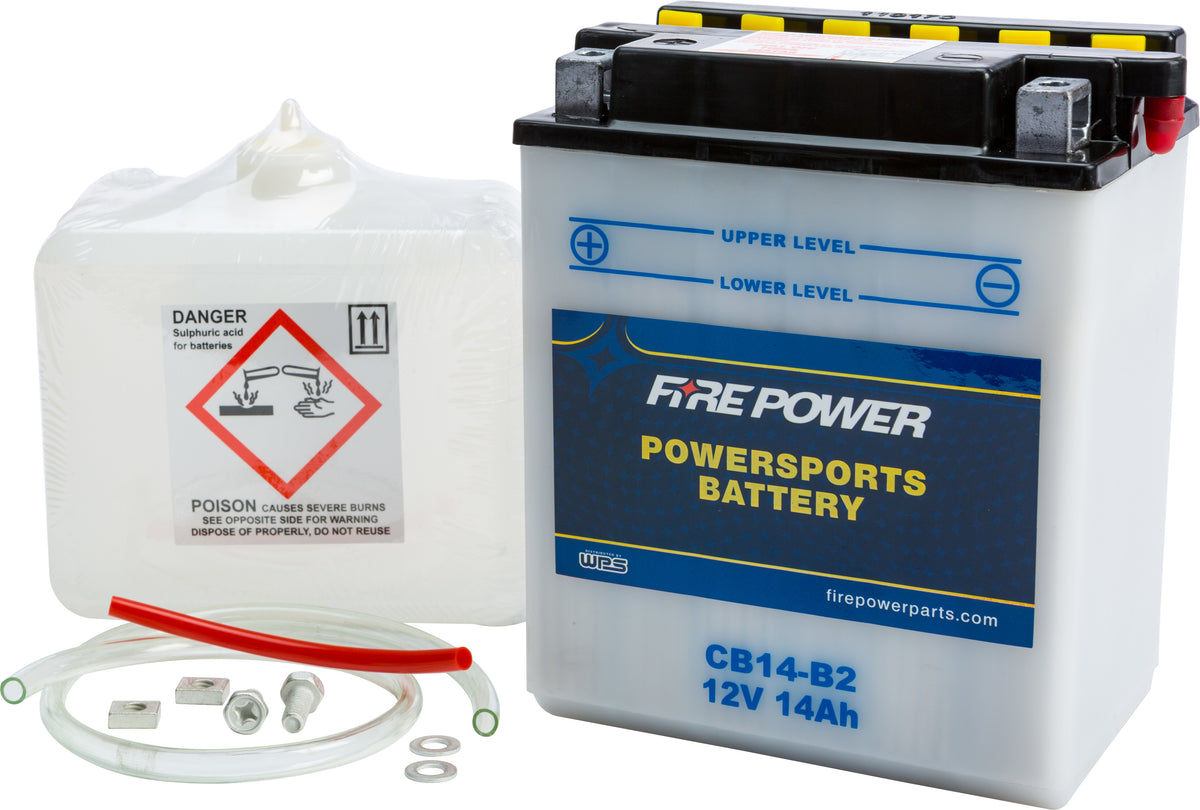 Battery W/Acid Cb14-B2 12v Heavy Duty - 490-2208 - Fire Power