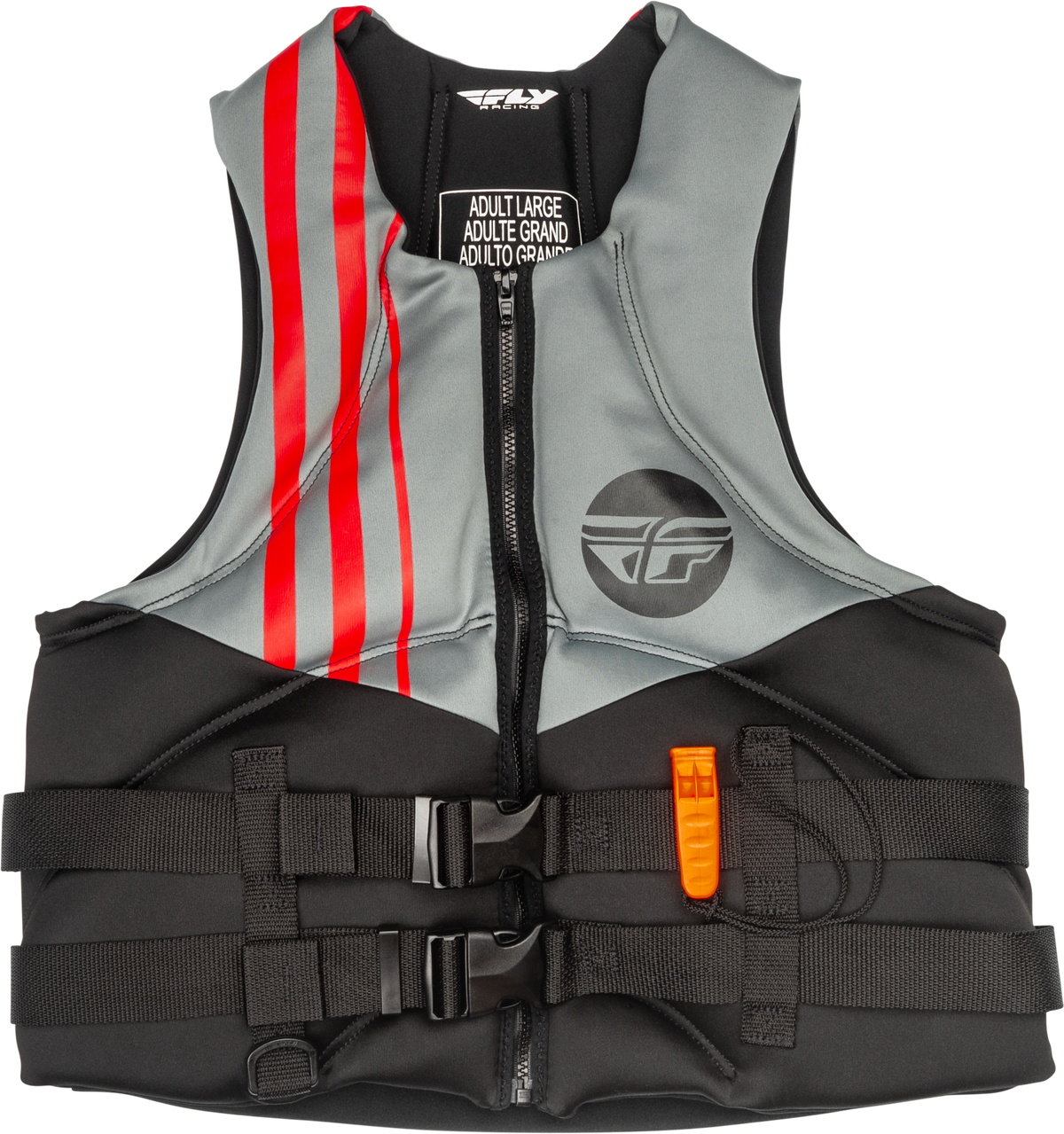 Neoprene Flotation Vest Black/Grey/Red Xs - 221-30400XS - Fly Racing