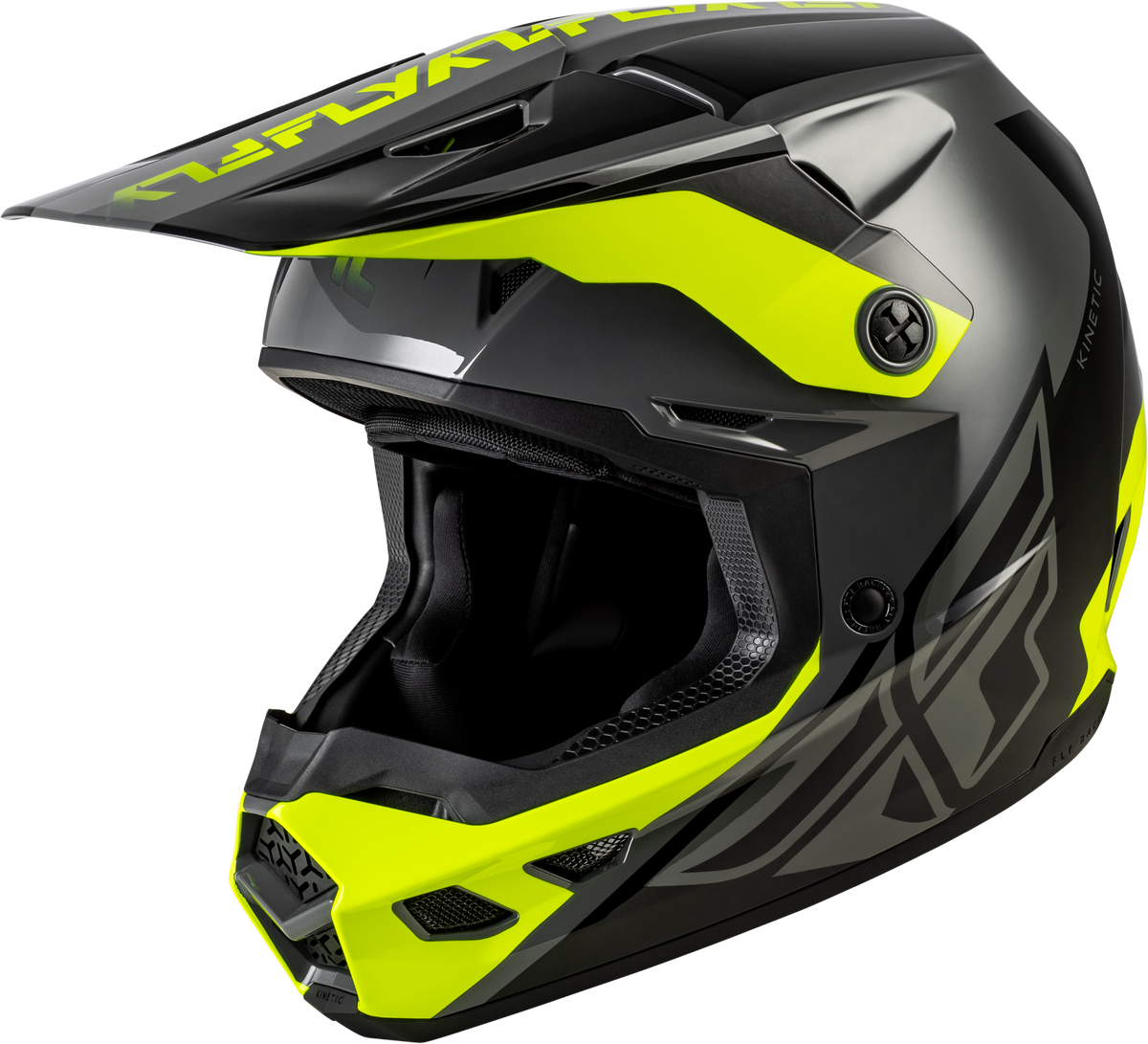 Kinetic Crest Helmet Grey/Black/Hi-Vis Xl - 73-8677X - Fly Racing