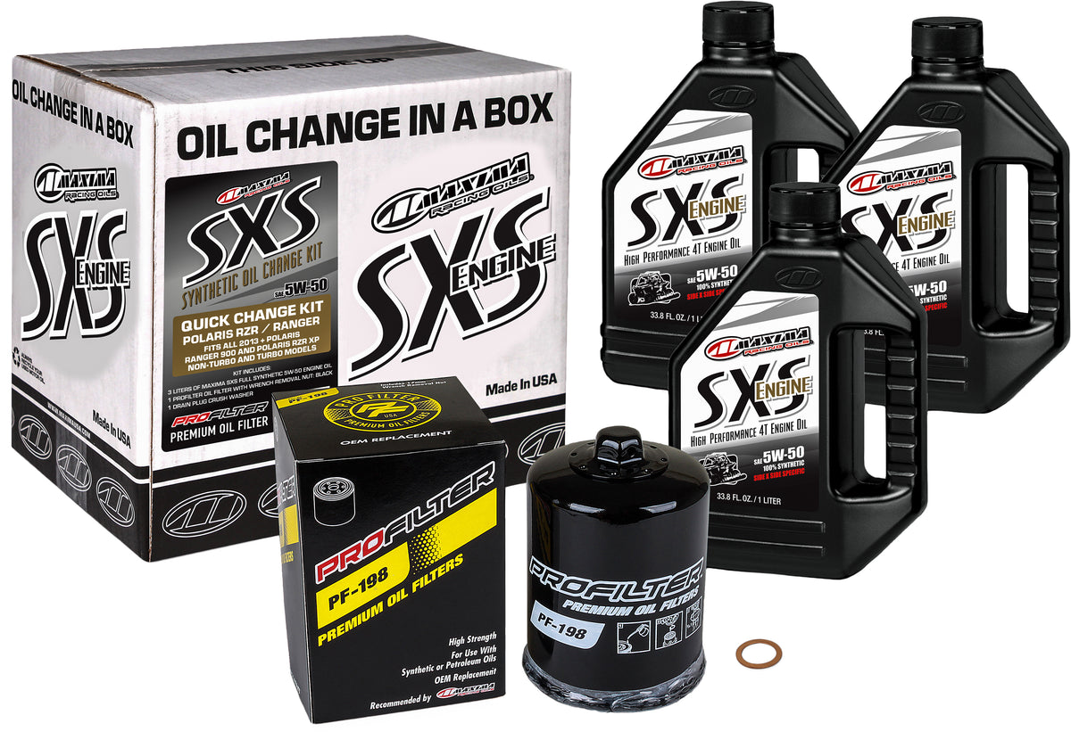 Sxs Oil Quick Change Kit 5w50 With Black Oil Filter - 78-90125 - Maxima