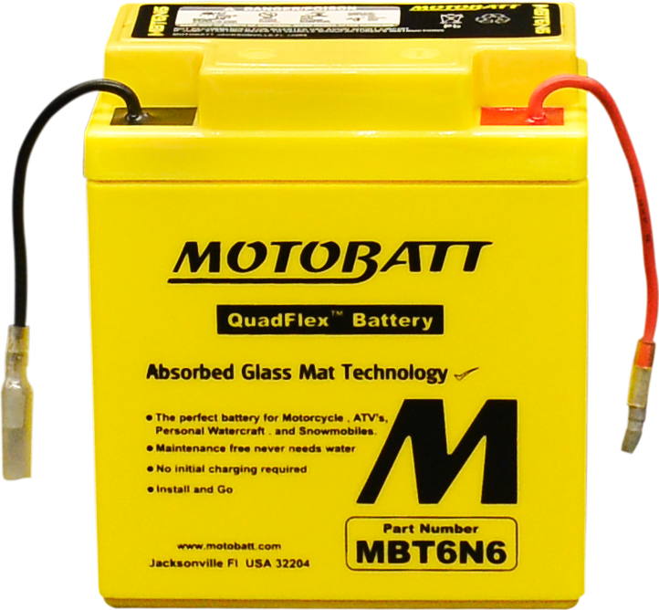 Battery Mbt6n6 Sealed Factory Activated - 491-1024 - Motobatt