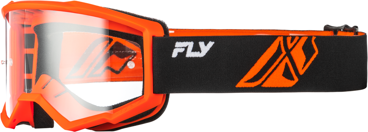 Youth Focus Goggle Blk/Orange W/ Clear Lens - 37-51164Y - Fly Racing