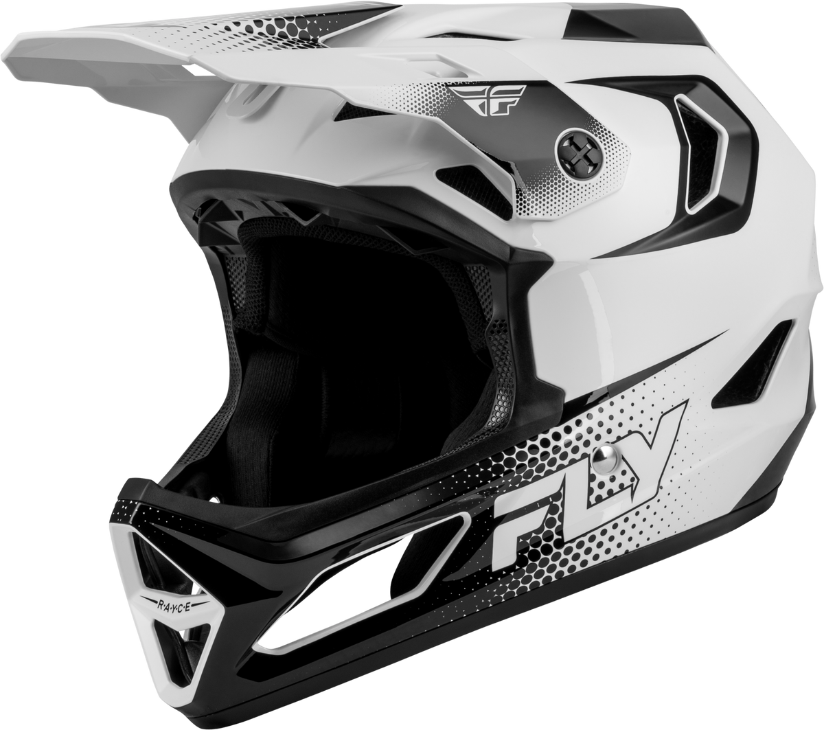 Yth Rayce Sonar Bicycle Hlmt White/Black Ym - 73-3650YM - Fly Racing