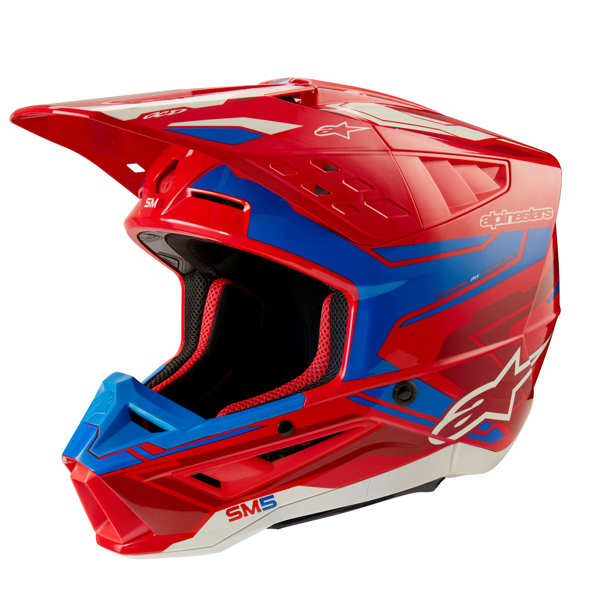 S-M5 Action 2 Helmet Bright Red/Blue Glossy Sm - 482-9226S - alpine star