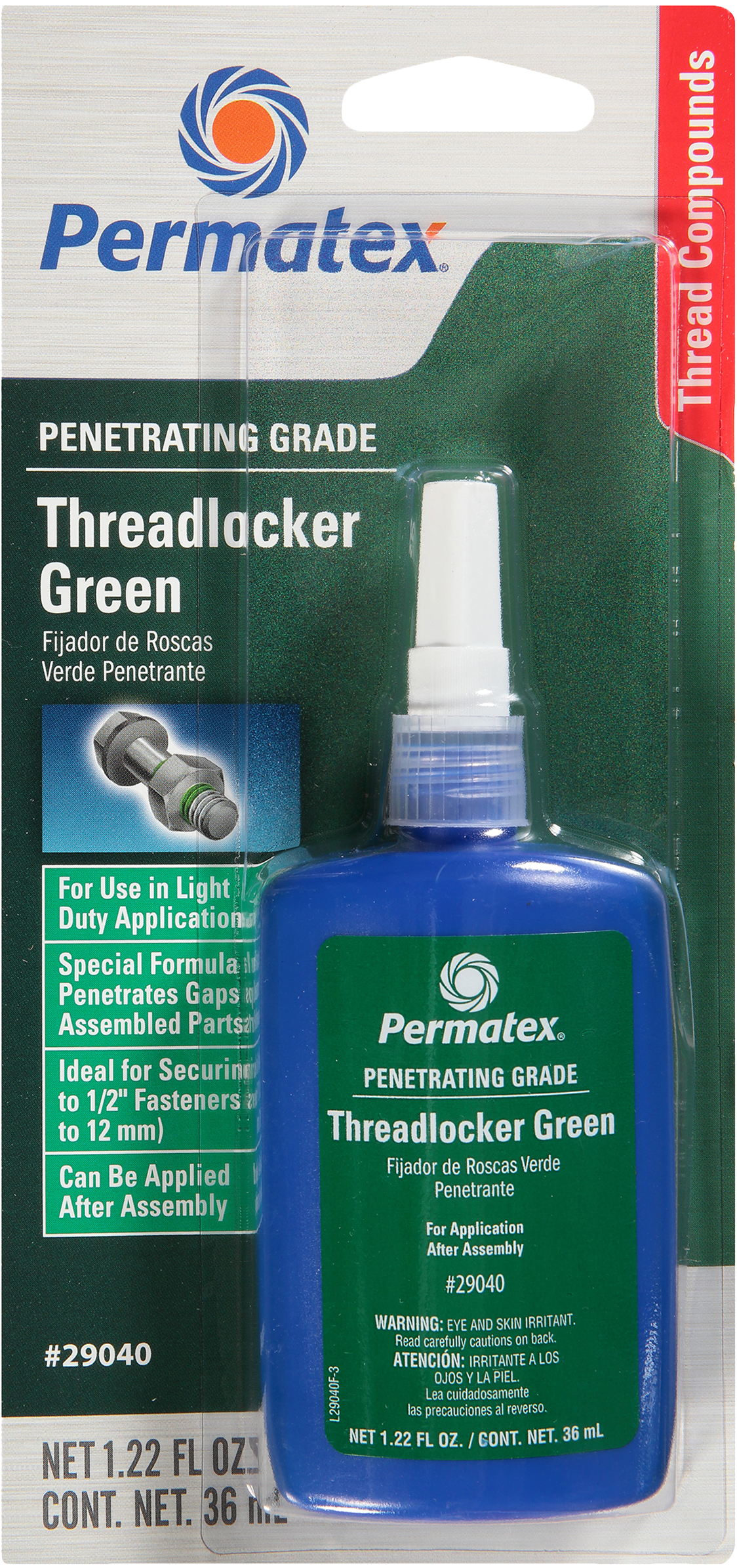 Penetrating Grade Threadlocker Green 36 Ml - 59-9217 - Permatex