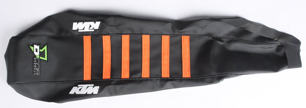 Seat Cover Black/Orange W/Ribs - 862-30216 - DCOR