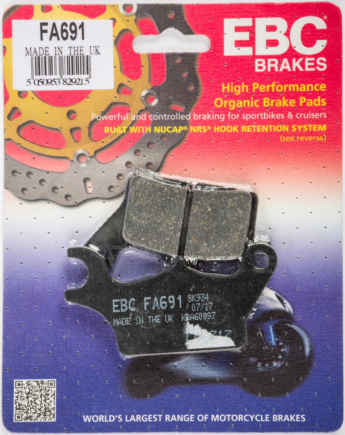 Brake Pads Fa691 Organic - 15-691 - EBC Motorcycle Brakes