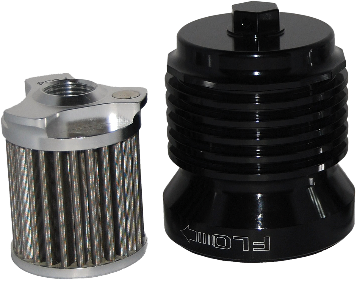 Flo Reusable Steel Oil Filter Hd Black - 56-7104BK - PC Racing