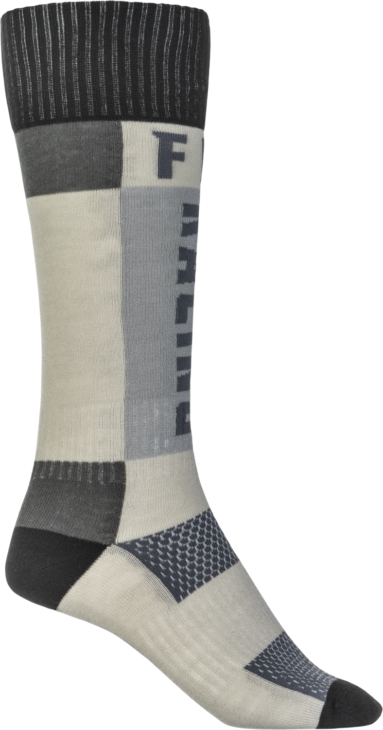 Youth Mx Socks Thick Grey/Black - 350-0552Y - Fly Racing