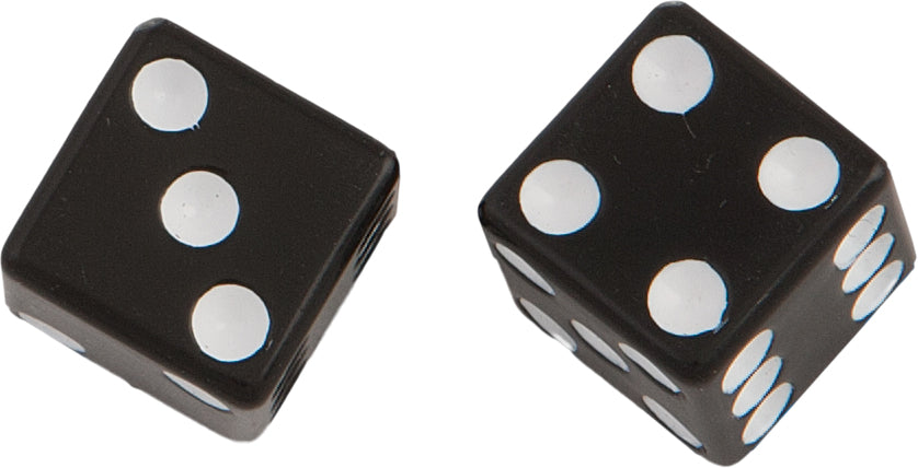 Valve Stem Caps Black Dice Pr - 820-2500B - HardDrive