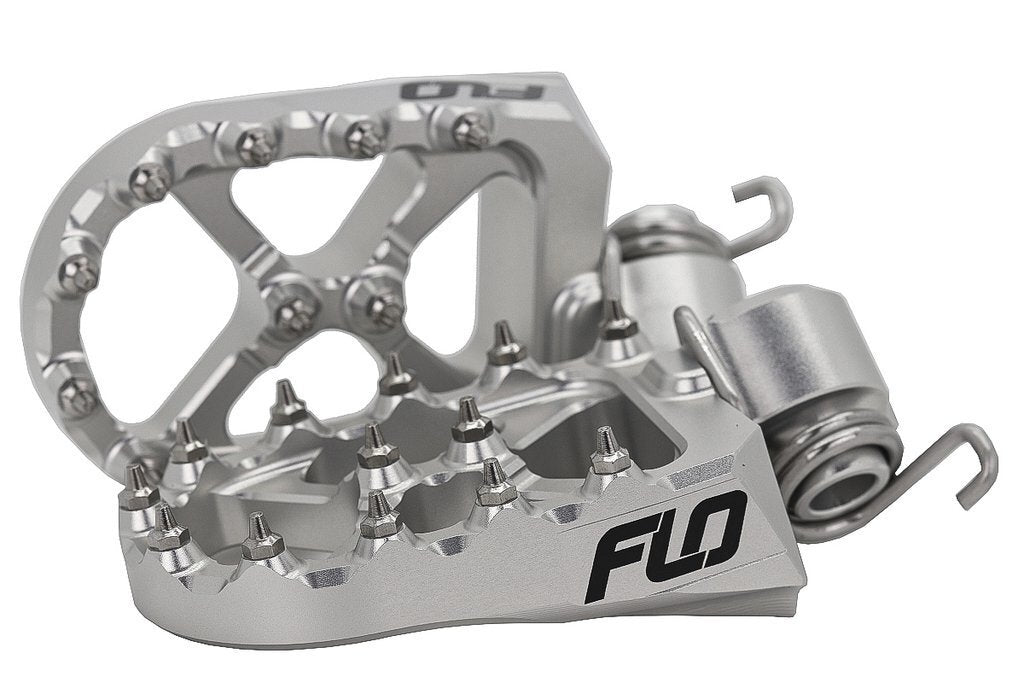 Flo Footpeg Low Silver Yam 10mm Back 12mm Down - 122-8057S - Flo Motorsports