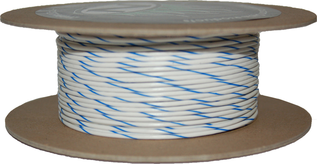#18-Gauge White/Blue Stripe 100' Spool Of Primary Wire - 850-08958 - Namz