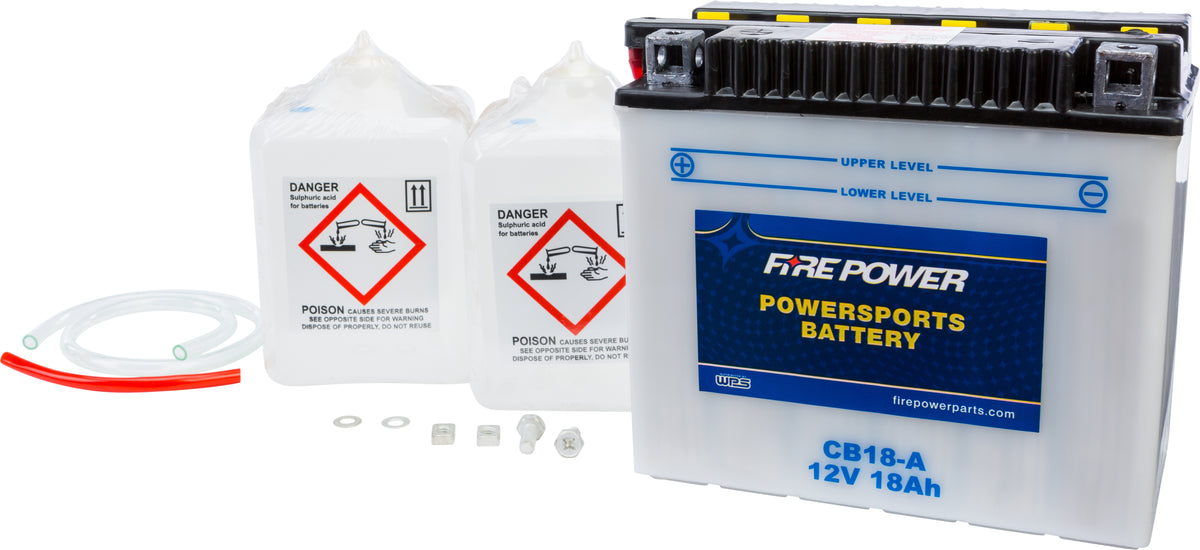 Battery W/Acid Cb18-A 12v Heavy Duty - 490-2240 - Fire Power