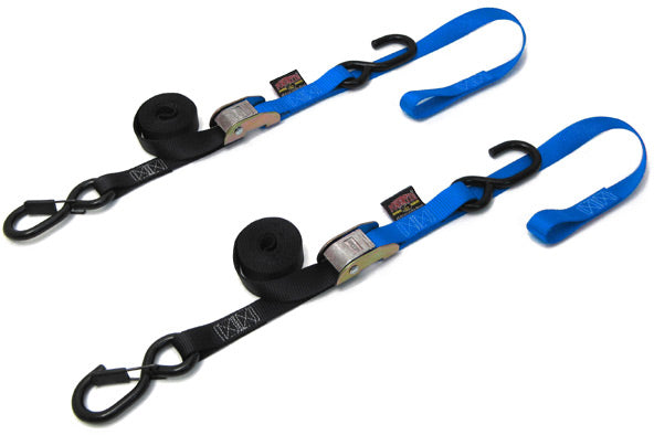 Tie-Down Cam Sec Hook Soft-Tye 1"X6' Black/Blue Pair - 29-1112 - Powertye