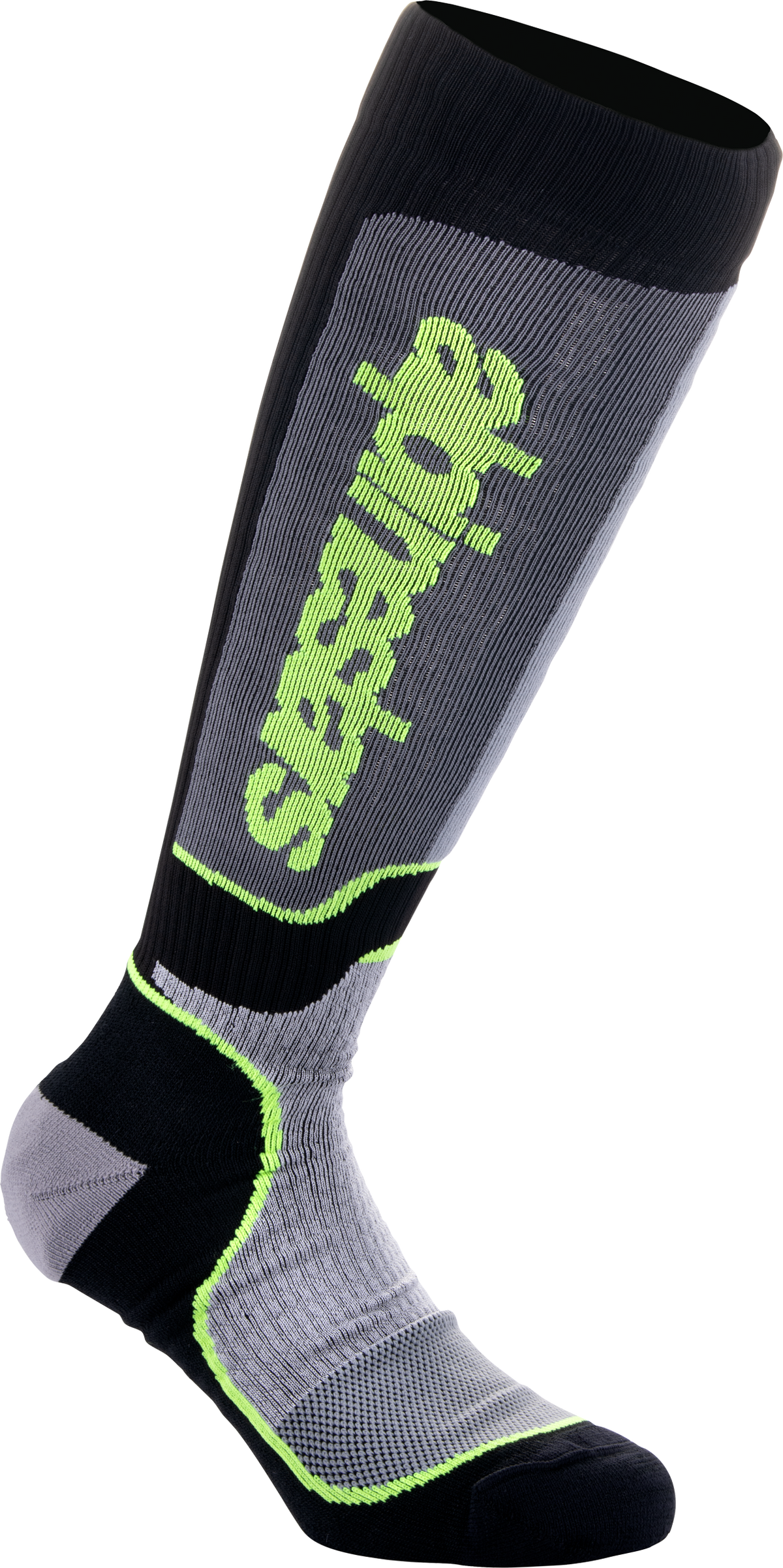Mx Plus Socks Blk/Grey/Ylw Fluo Md - 482-9929M - alpine star