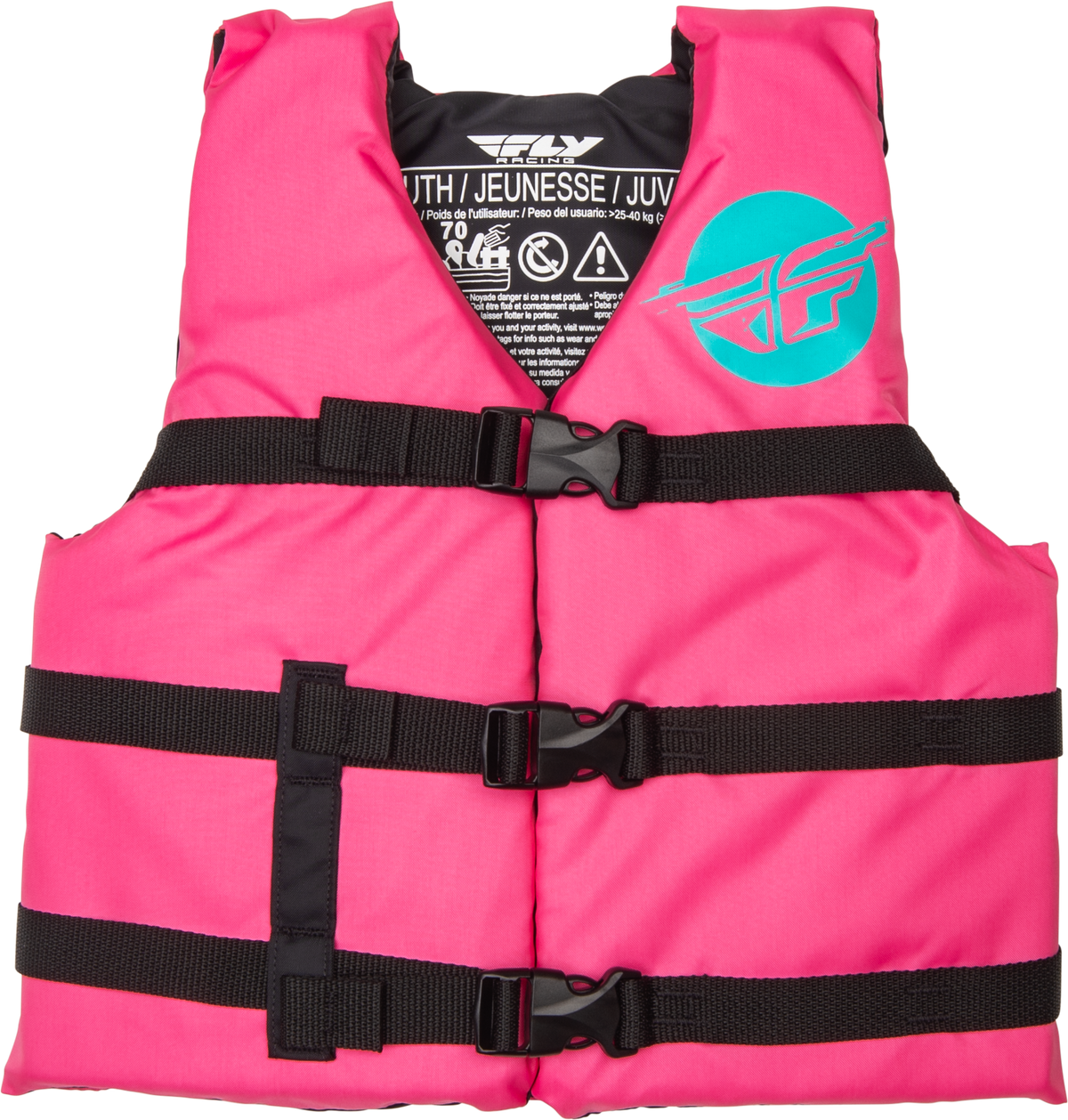 Youth Flotation Vest Neon Pink/Teal - 221-30330 - Fly Racing