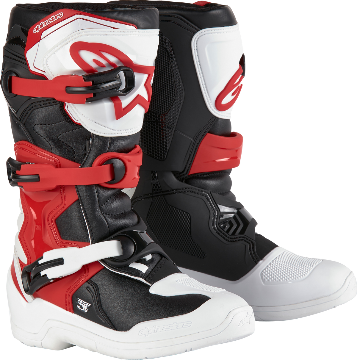 Tech 3s Youth Boots Wht/Blk/Bt Red Sz 6 - 482-47606 - alpine star