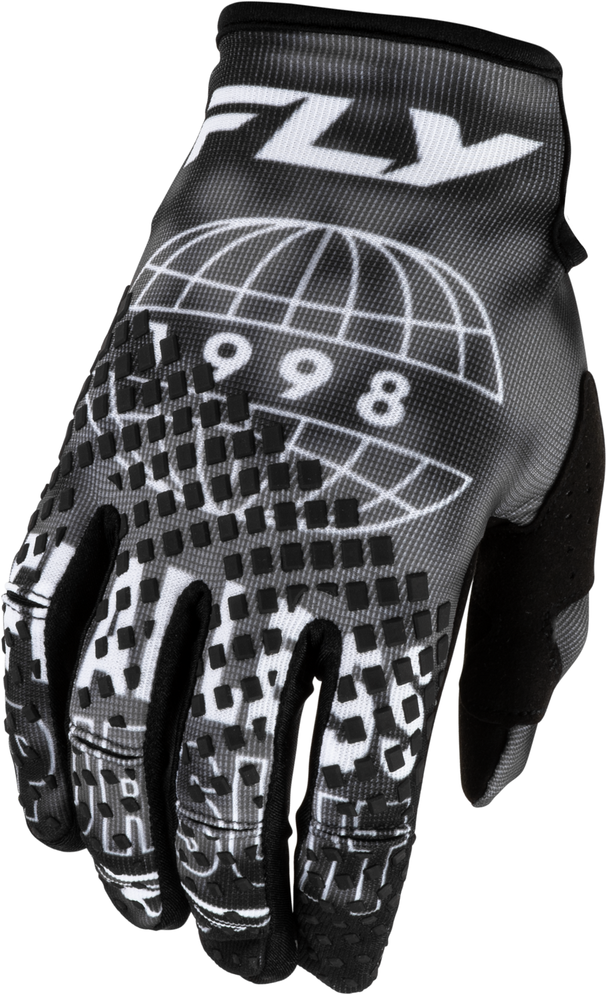 Kinetic Blur Gloves Black/Grey Md - 380-410M - Fly Racing
