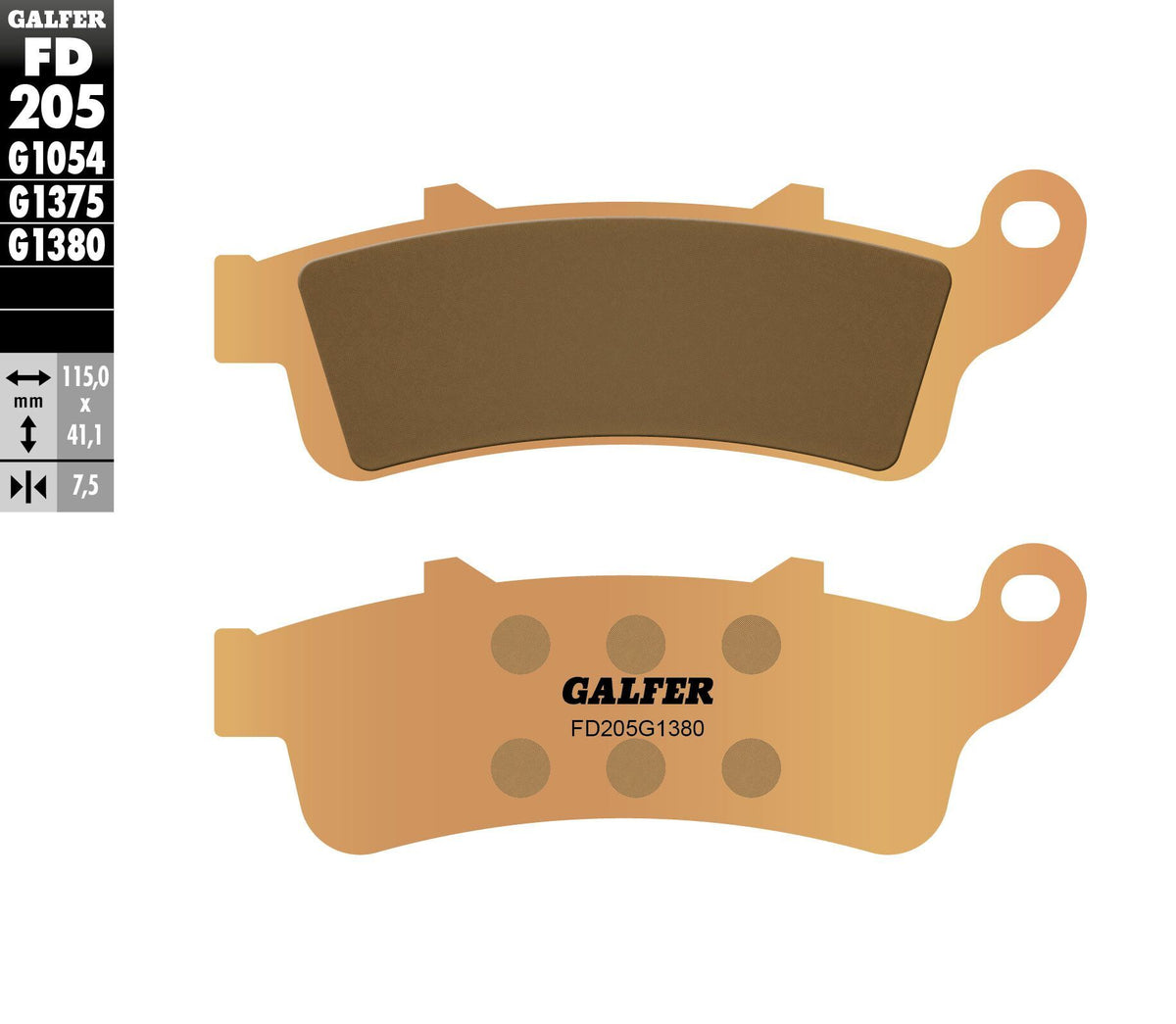 Brake Pads Sintered Fd205g1380 - 17-205H - GALFER