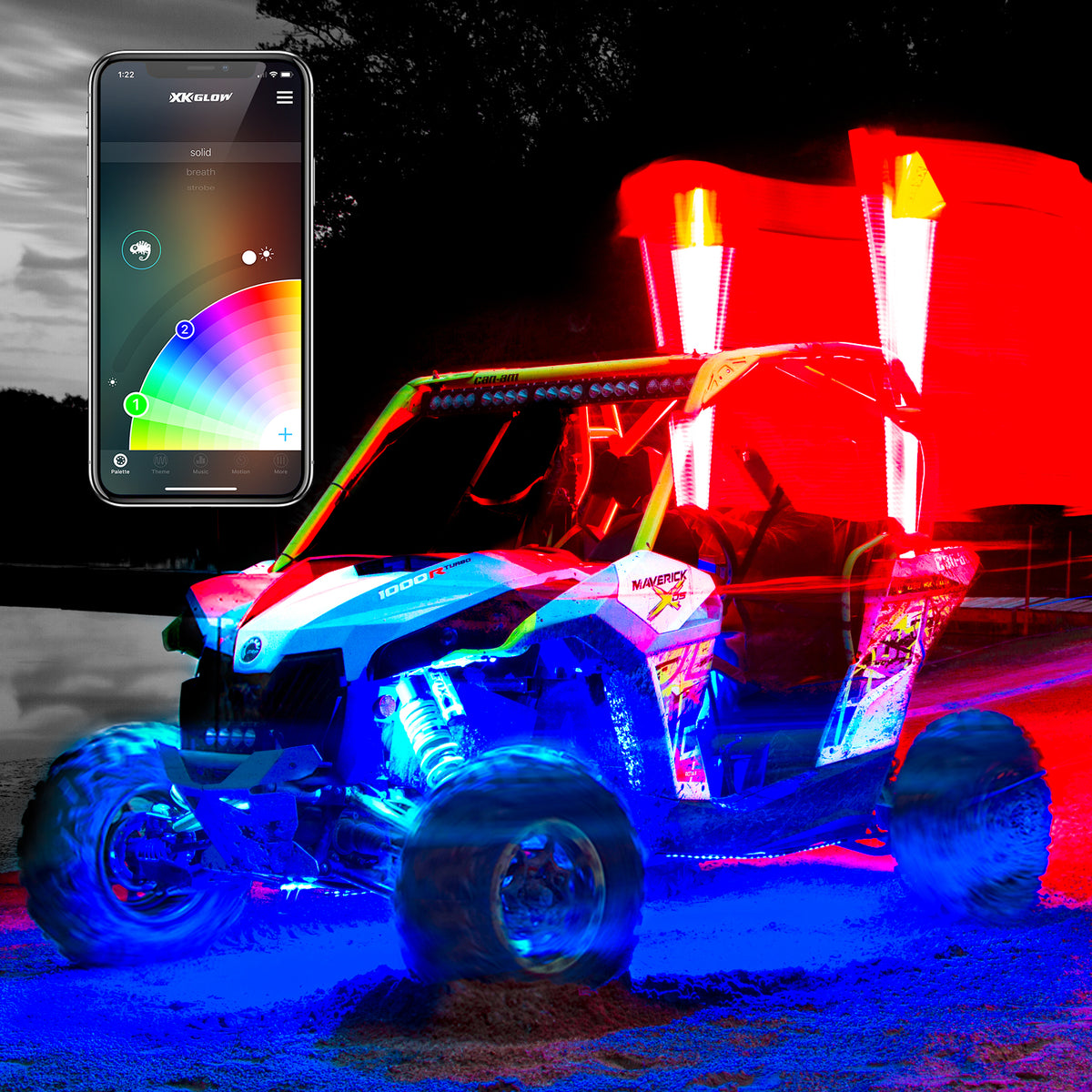 2nd Gen 4' 2pc Whip With Xkchrome Controller - 653-0050 - XK Glow