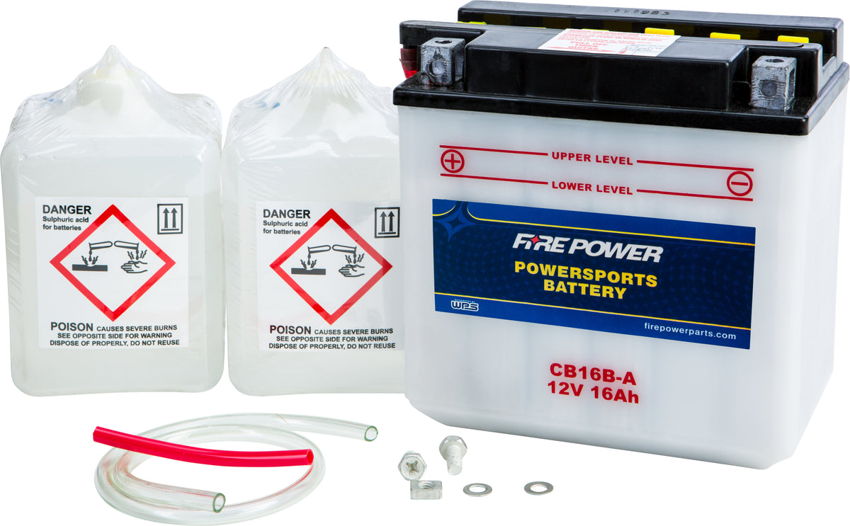 Battery W/Acid Cb16b-A 12v Heavy Duty - 490-2226 - Fire Power