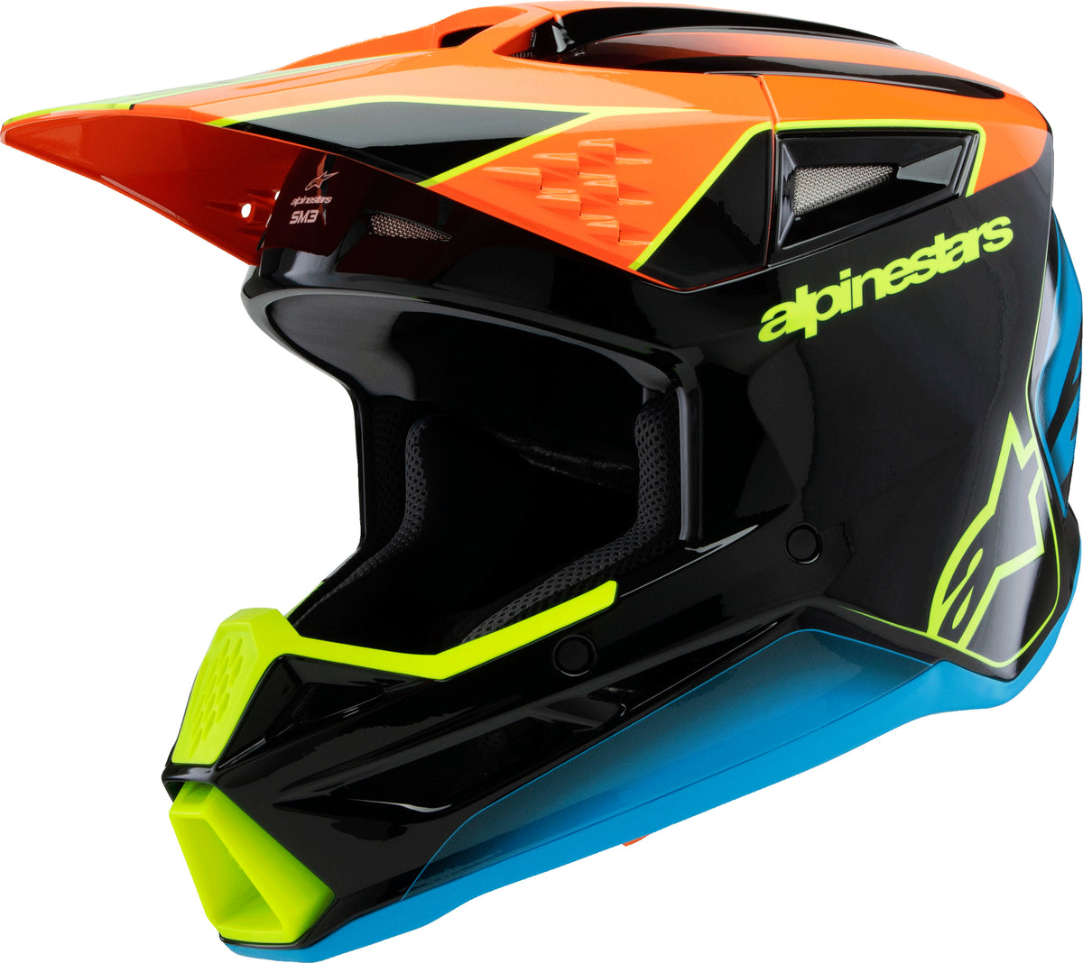Sm3 Youth Fray Helmet Blk/Orng/Ylw Fluo Yl - 482-00083YL - alpine star