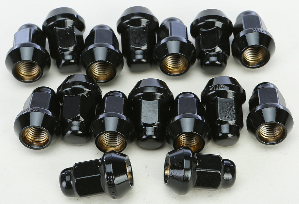 10mmx1.25 Tapered Lug Nuts Black 60' 14mm Head 16/Pk - 57-94121B - AWC