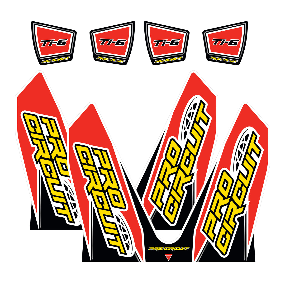 Ti-6 Wrap/End Cap Decals Replacement Muffler Stickers - 794-9052 - Pro Circuit