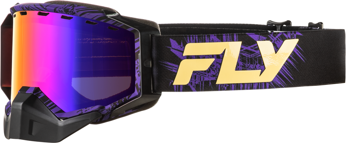 Zone Snow Goggle Pur/Tan W/Pur Mir/Amber Lens - 37-50388 - Fly Racing