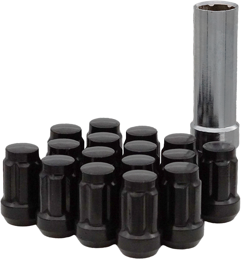 16/Pk 12mmx1.25 Tapered Lug Nuts 60 Splined Black - 570-94136B - Sedona