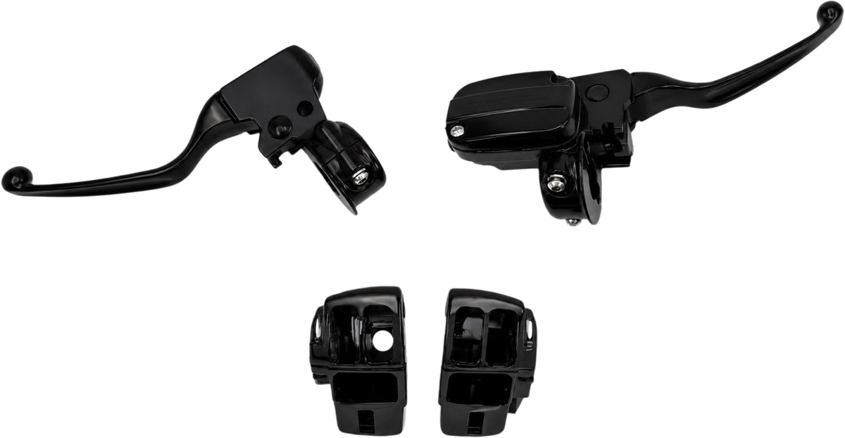 Handlebar Control Kit Blk Cable Clutch `08-13 Flh/T - 820-55014 - HardDrive