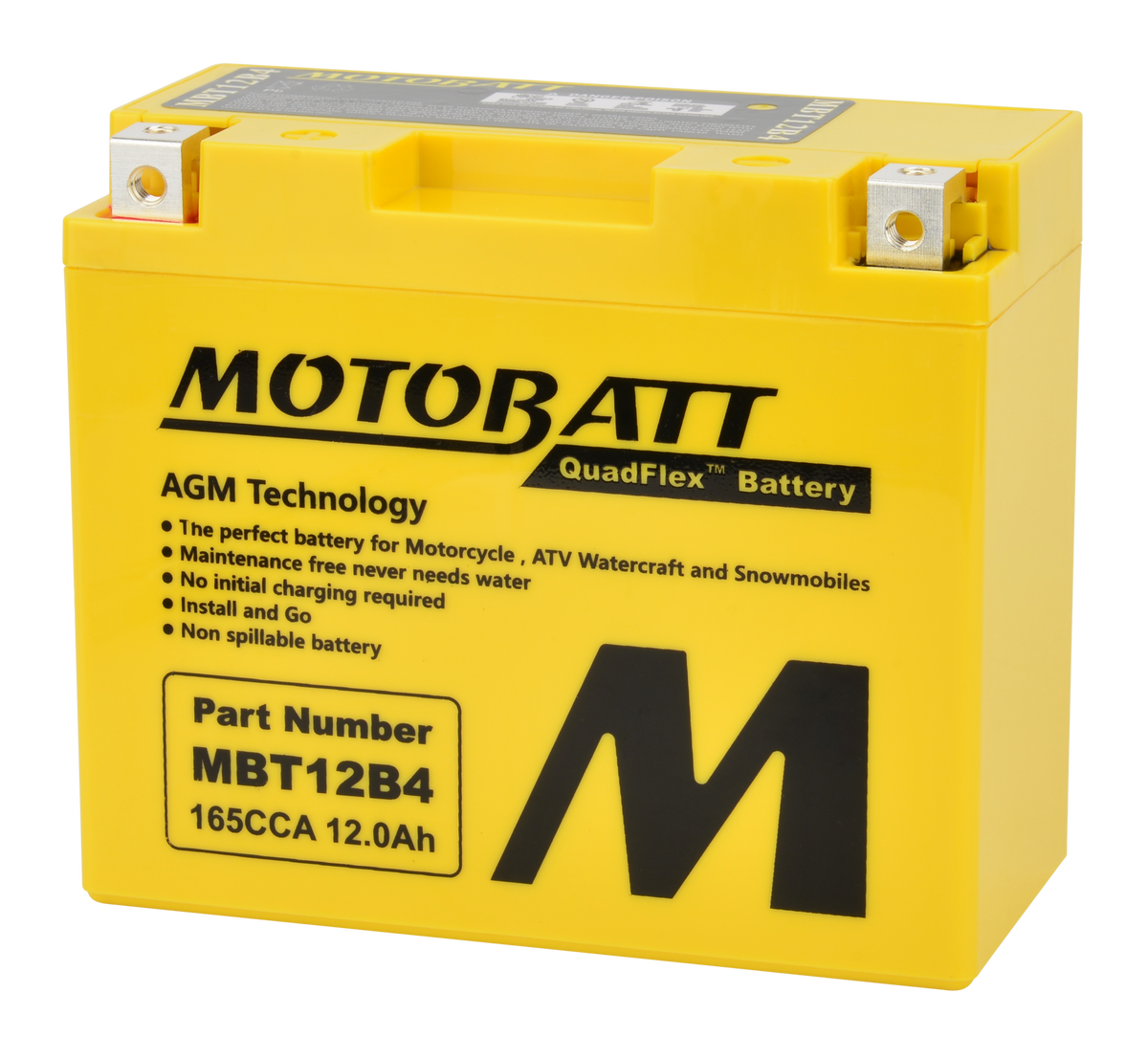Battery Mbt12b4 Sealed Factory Activated - 491-1017 - Motobatt