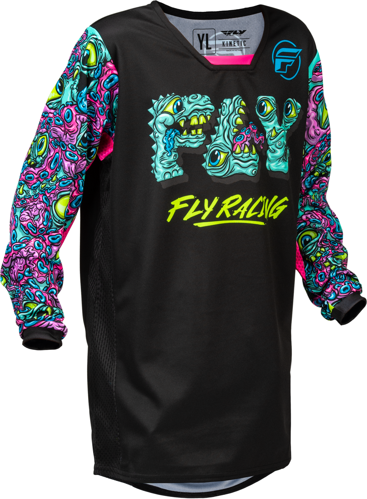 Youth Kinetic Mutant Jersey Black/Multi Ym - 379-525YM - Fly Racing