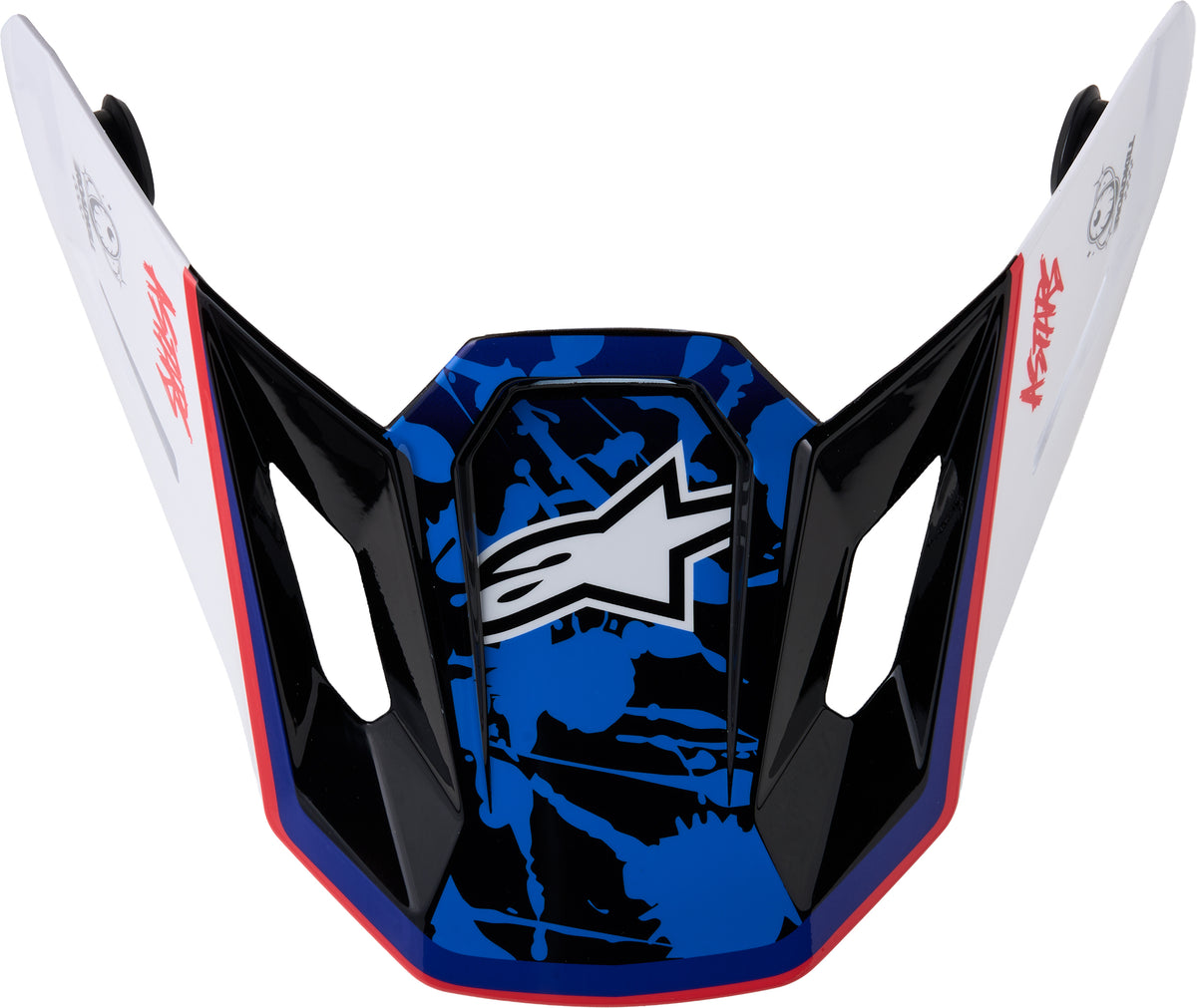 S-M7 Blaster Visor Ece06/Dot Wht/Blue/Red Glossy - 482-00292 - alpine star