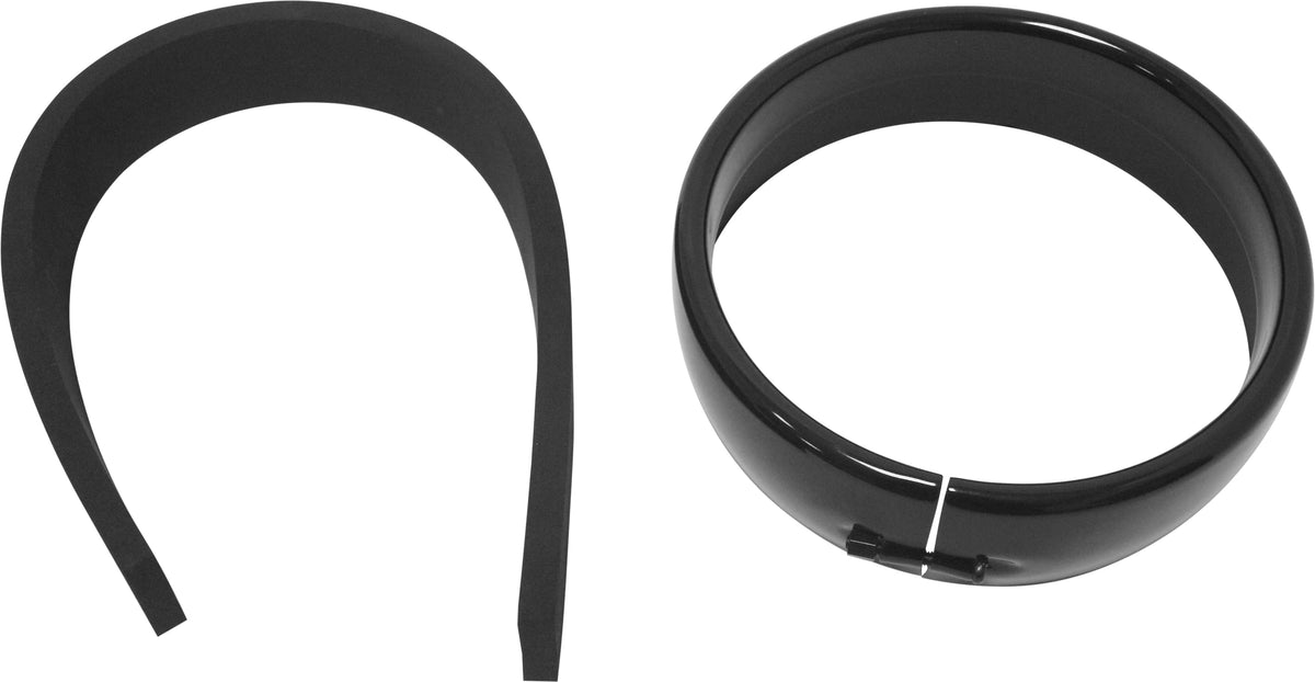Frenched Headlight Trim Ring Black 5-3/4 Clamp Style - 820-0321 - HardDrive