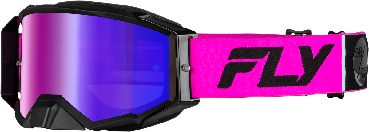 Zone Pro Goggle Pink/Black W/ Iridescent Red Mir/Smk Lens - 37-5190 - Fly Racing