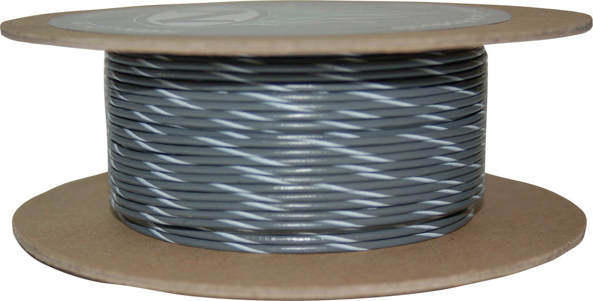 #18-Gauge Grey/White Stripe 100' Spool Of Primary Wire - 850-08954 - Namz