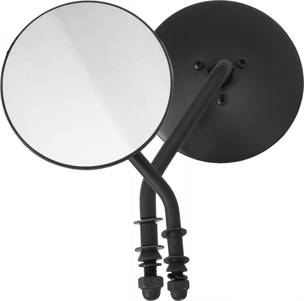 4" Round Mirror Black Left Side - 820-55575 - HardDrive