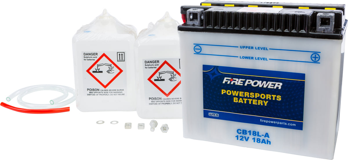 Battery W/Acid Cb18l-A 12v Heavy Duty - 490-2243 - Fire Power