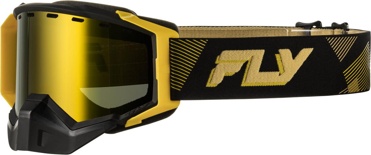 Zone Elite Sn Goggle Blk/Gold W/Gold Mir/Plrzd Yellow Lens - 37-4110 - Fly Racing