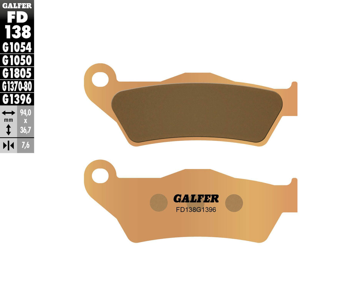 Brake Pads Sintered Fd138g1396 - 17-138H - GALFER